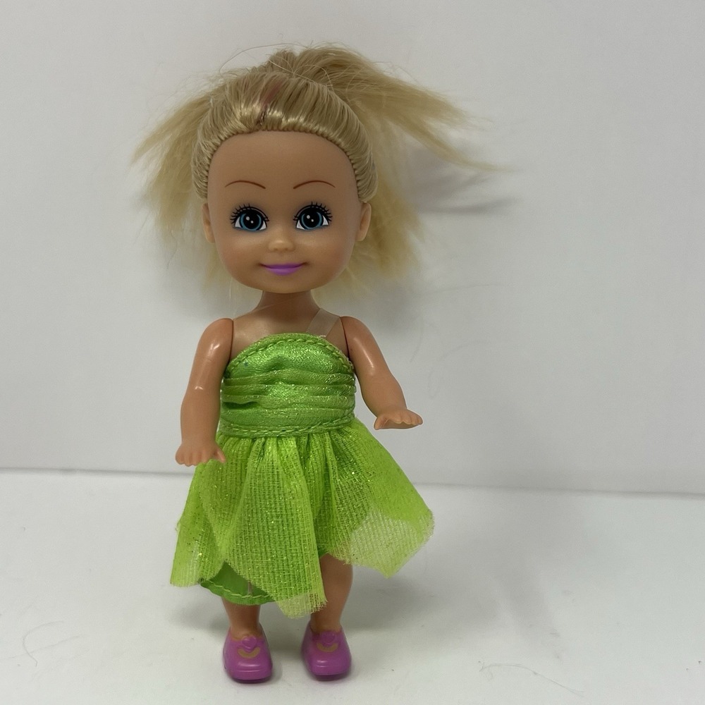 Zuru Sparkle Girlz Fairy Mini Doll 4.5" Tinkerbell outfit Blonde Hair Girl